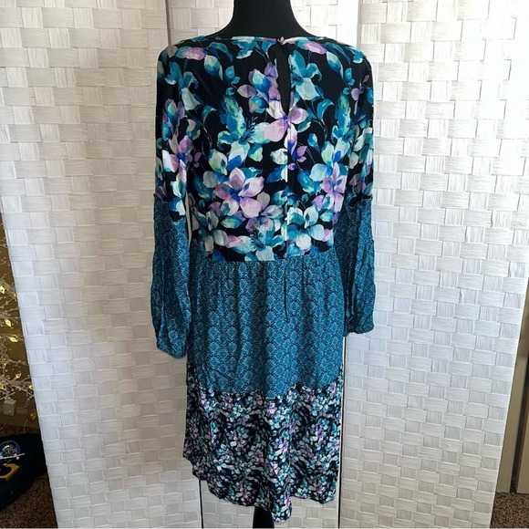 Soft Surroundings Night Bloom Floral Patchwork Dress Blue Women’s Size Small - Picture 11 of 11